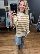 See It That Way Striped Sweater - Camel-Sweaters-Be Cool 64659-ultimatehousebuyers, Women's Fashion Boutique in Grinnell, Iowa