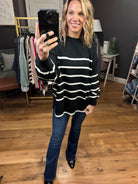 Just The Same Striped Sweater - Black-Sweaters-Vine & Love VT60608-ultimatehousebuyers, Women's Fashion Boutique in Grinnell, Iowa