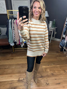 See It That Way Striped Sweater - Camel-Sweaters-Be Cool 64659-ultimatehousebuyers, Women's Fashion Boutique in Grinnell, Iowa