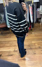 Just The Same Striped Sweater - Black-Sweaters-Vine & Love VT60608-ultimatehousebuyers, Women's Fashion Boutique in Grinnell, Iowa