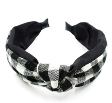 Plaid Mid Knot Headband- Multiple Options-Hair Accessories-Joia EHB-6843B-ultimatehousebuyers, Women's Fashion Boutique in Grinnell, Iowa