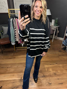 Just The Same Striped Sweater - Black-Sweaters-Vine & Love VT60608-ultimatehousebuyers, Women's Fashion Boutique in Grinnell, Iowa