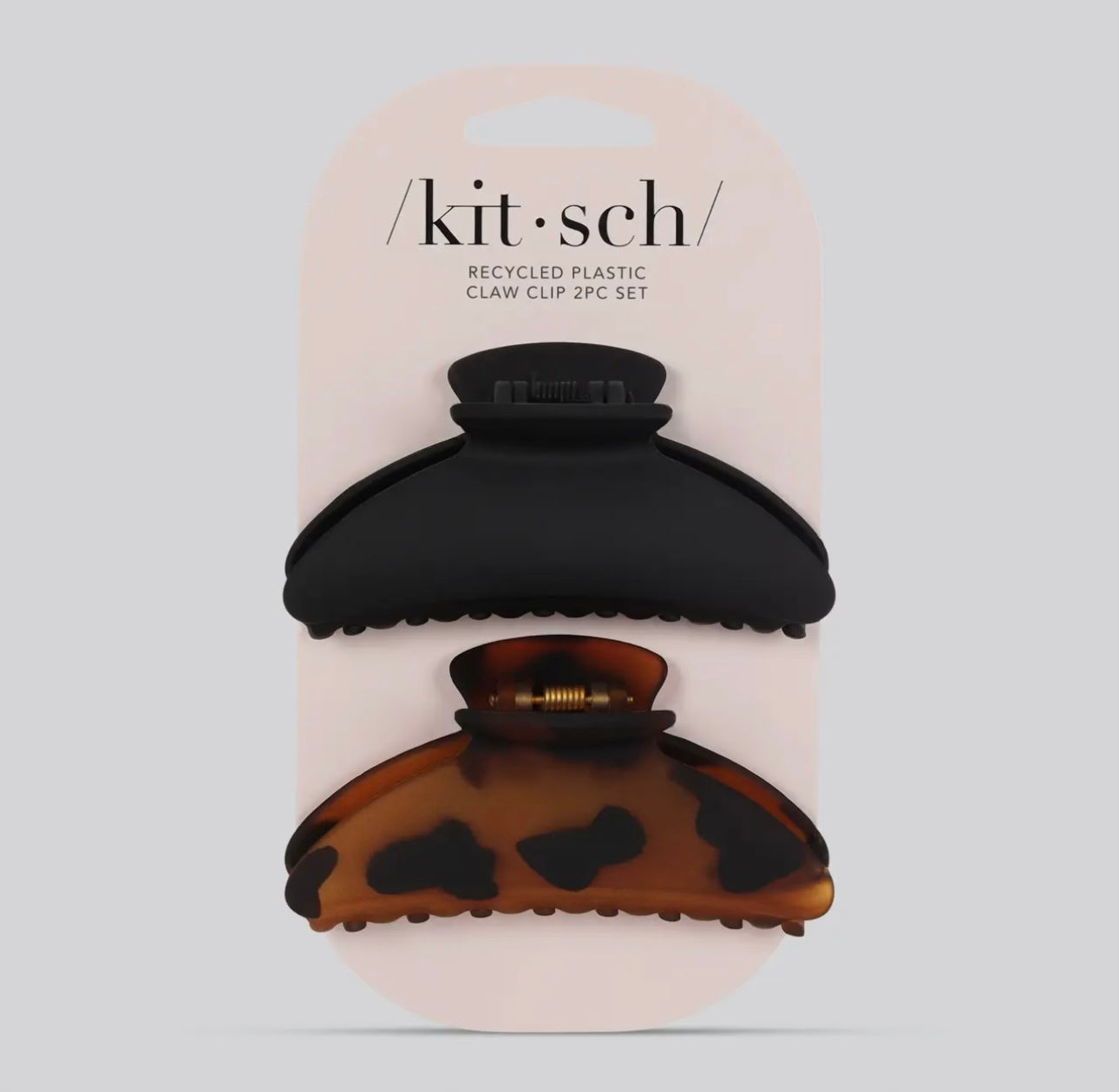 Kitsch Medium Claw Clips- Black/Tortoise-Hair Accessories-Kitsch 6523-ultimatehousebuyers, Women's Fashion Boutique in Grinnell, Iowa