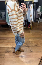 See It That Way Striped Sweater - Camel-Sweaters-Be Cool 64659-ultimatehousebuyers, Women's Fashion Boutique in Grinnell, Iowa