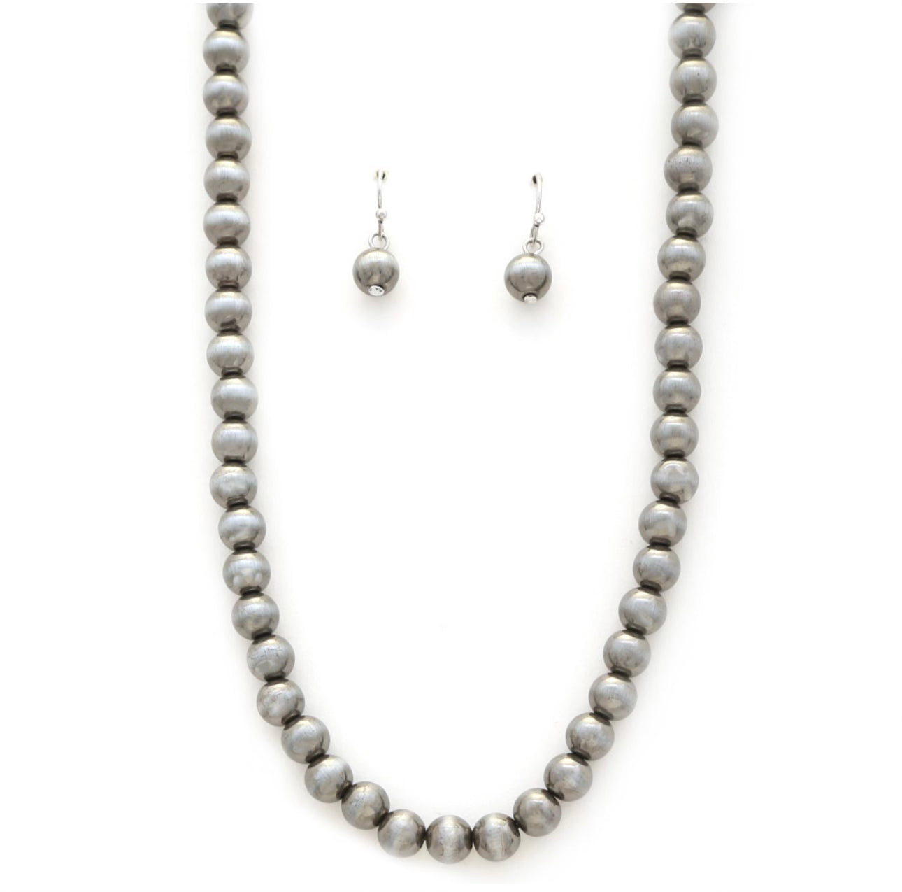 Beaded Necklace + Earring Set- Graphite-Earrings-Joia SS-2124-ultimatehousebuyers, Women's Fashion Boutique in Grinnell, Iowa