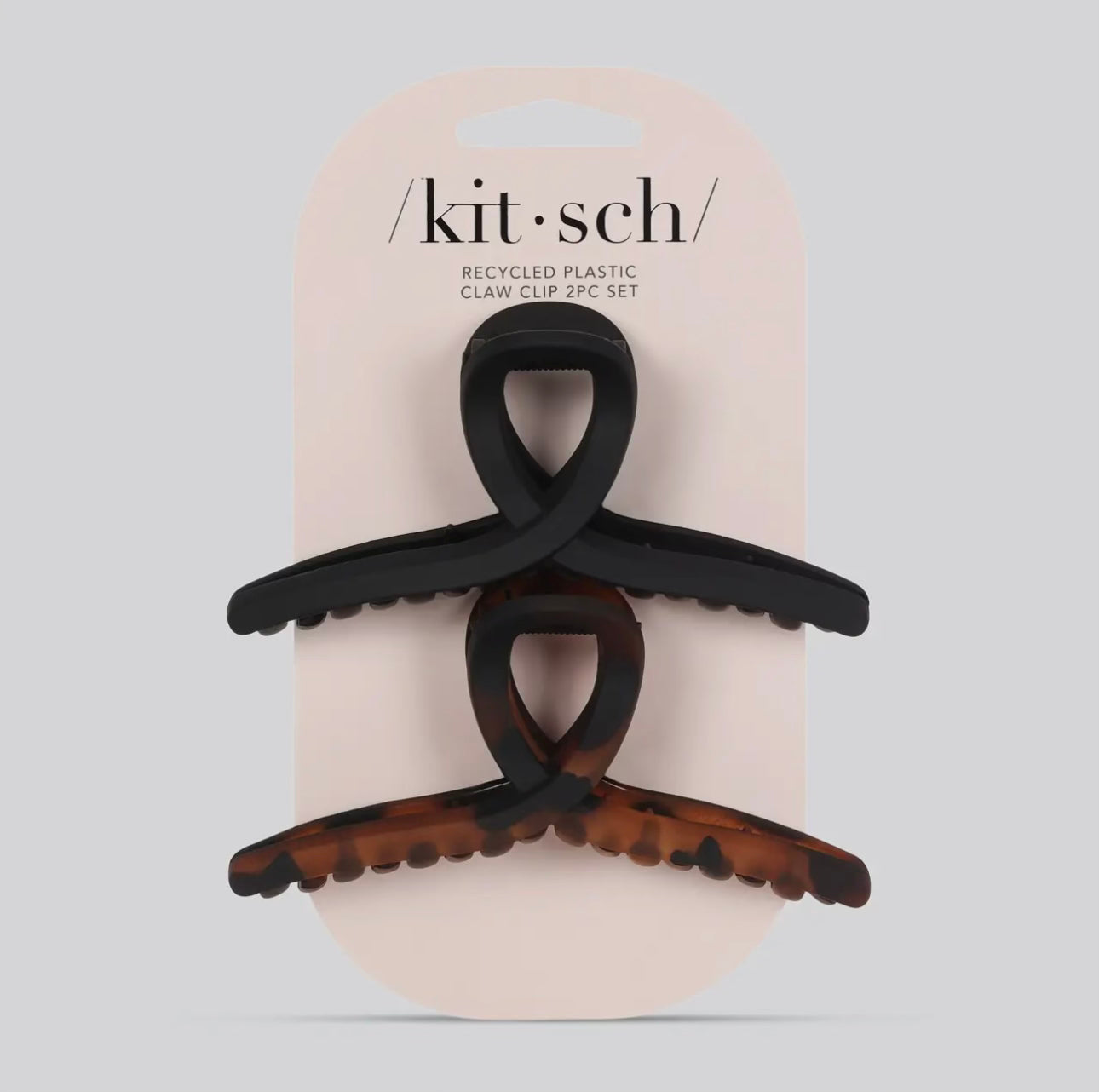 Kitsch Large Loop Claw Clips- Black/Tortoise-Hair Accessories-Kitsch 6561-ultimatehousebuyers, Women's Fashion Boutique in Grinnell, Iowa