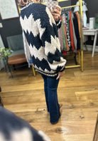 The Marcia Zig-Zag Stitch Sweater-Sweaters-Entro T21823-ultimatehousebuyers, Women's Fashion Boutique in Grinnell, Iowa