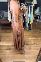 Remember When Button Detail Tiered Dress - Mocha-Dresses-Be cool 82639-ultimatehousebuyers, Women's Fashion Boutique in Grinnell, Iowa