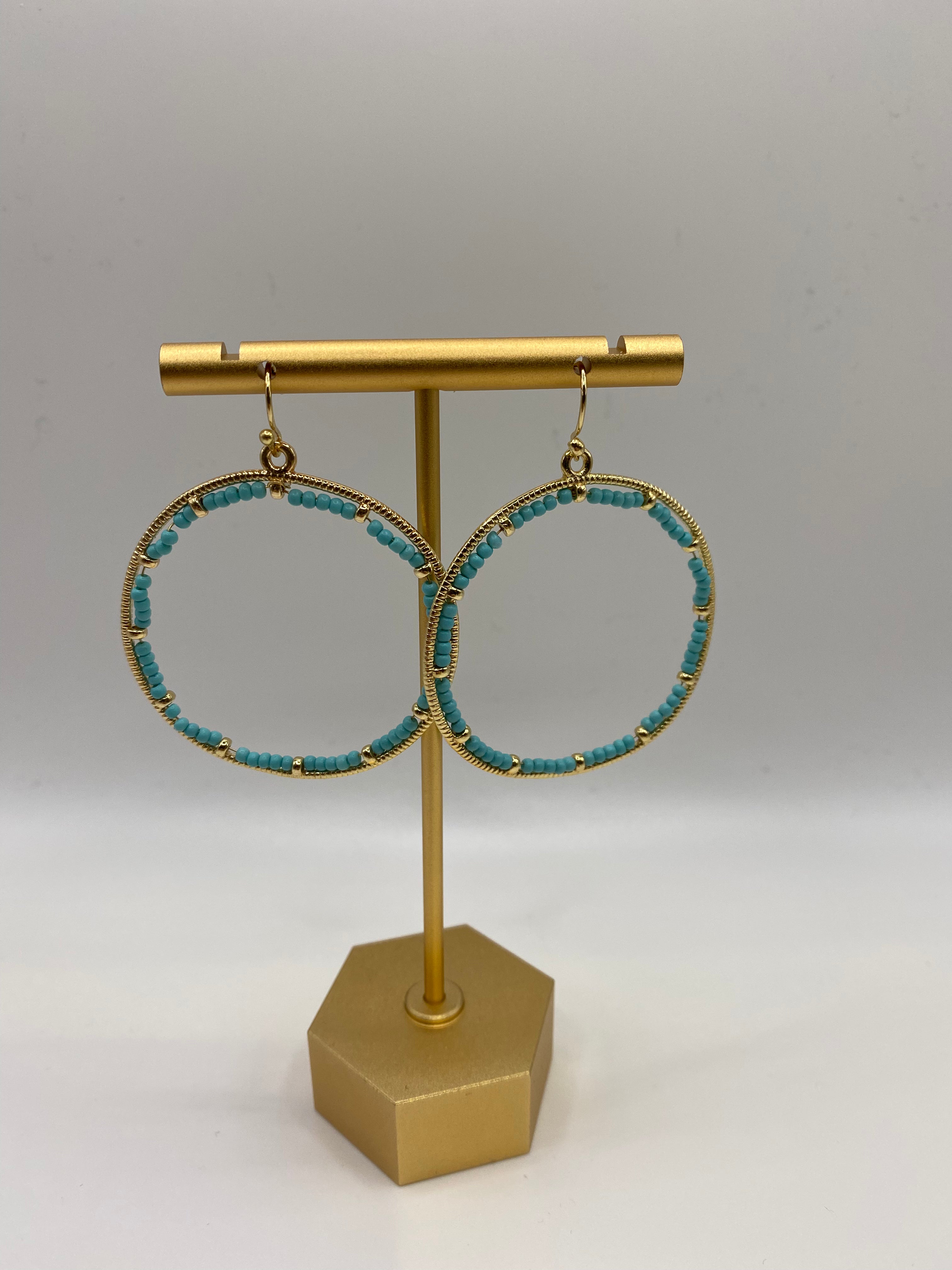 Remi Beaded Hoops- Multiple Options-Earrings-Meghan Browne-ultimatehousebuyers, Women's Fashion Boutique in Grinnell, Iowa