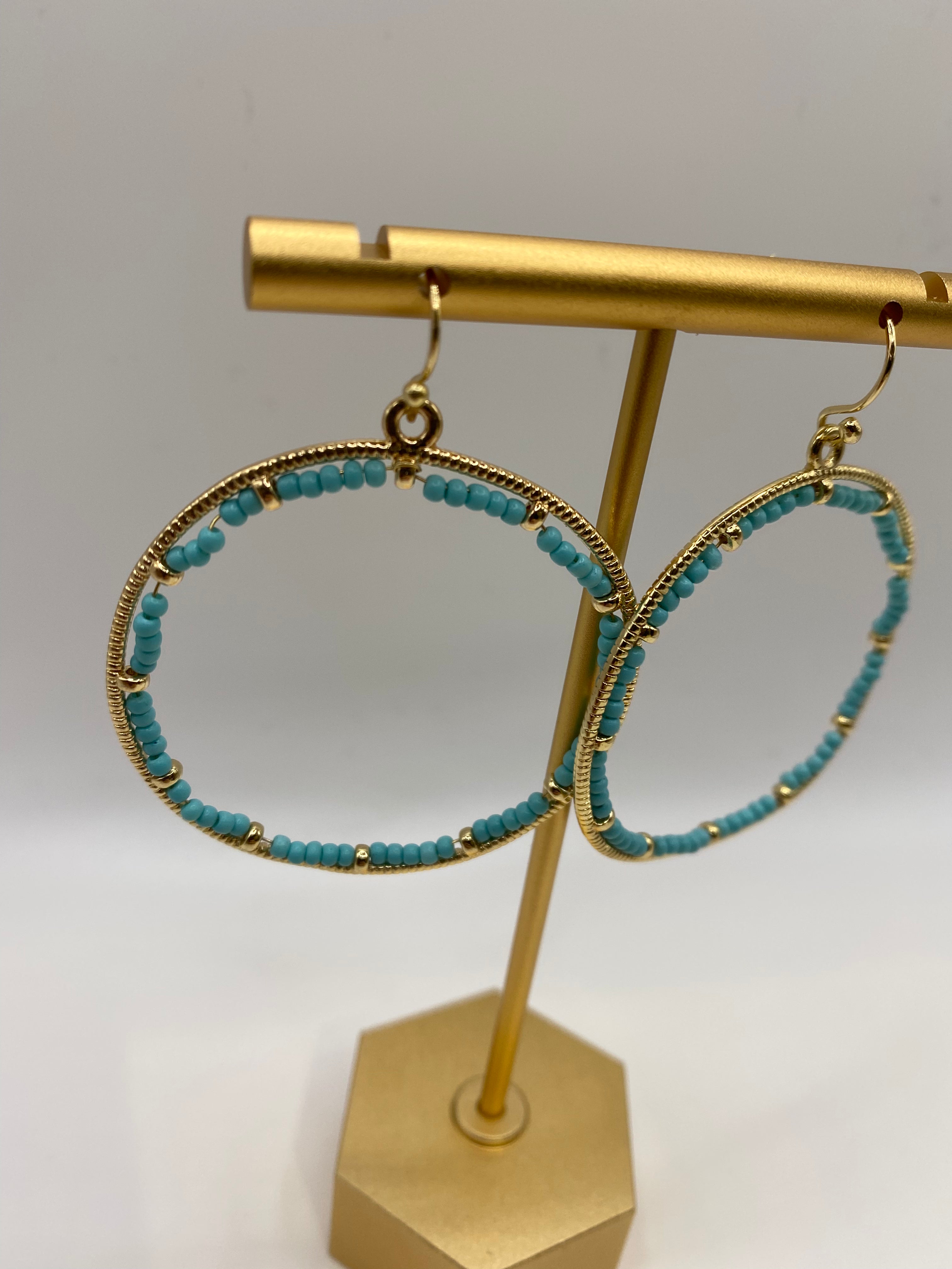 Remi Beaded Hoops- Multiple Options-Earrings-Meghan Browne-ultimatehousebuyers, Women's Fashion Boutique in Grinnell, Iowa