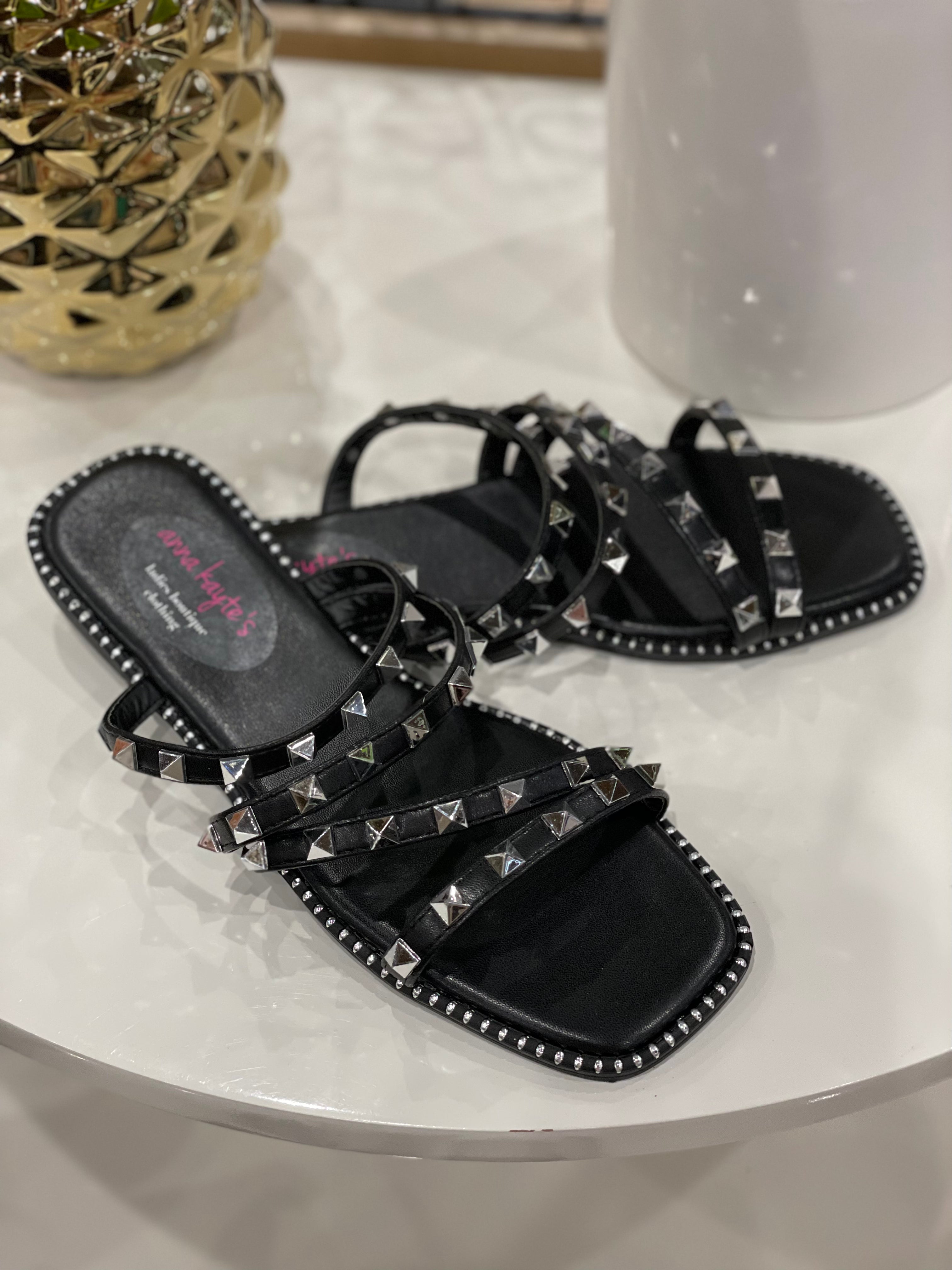 Gizelle Studded Strappy Sandals- Multiple Options-Sandals-Anna- Harlow-4-ultimatehousebuyers, Women's Fashion Boutique in Grinnell, Iowa