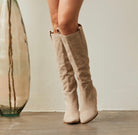 Faux Suede Knee High Boots- Taupe-Boots-Ccocci - Birkin-ultimatehousebuyers, Women's Fashion Boutique in Grinnell, Iowa