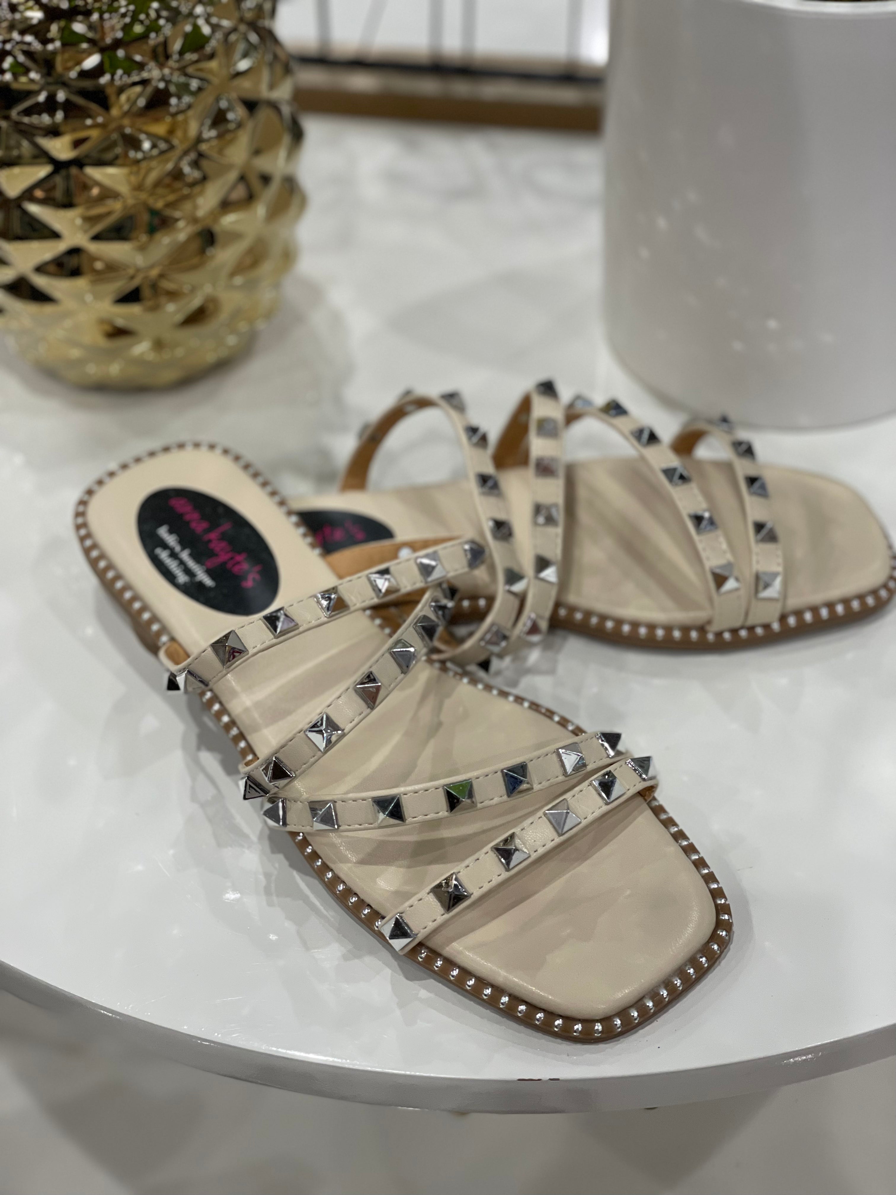 Gizelle Studded Strappy Sandals- Multiple Options-Sandals-Anna- Harlow-4-ultimatehousebuyers, Women's Fashion Boutique in Grinnell, Iowa