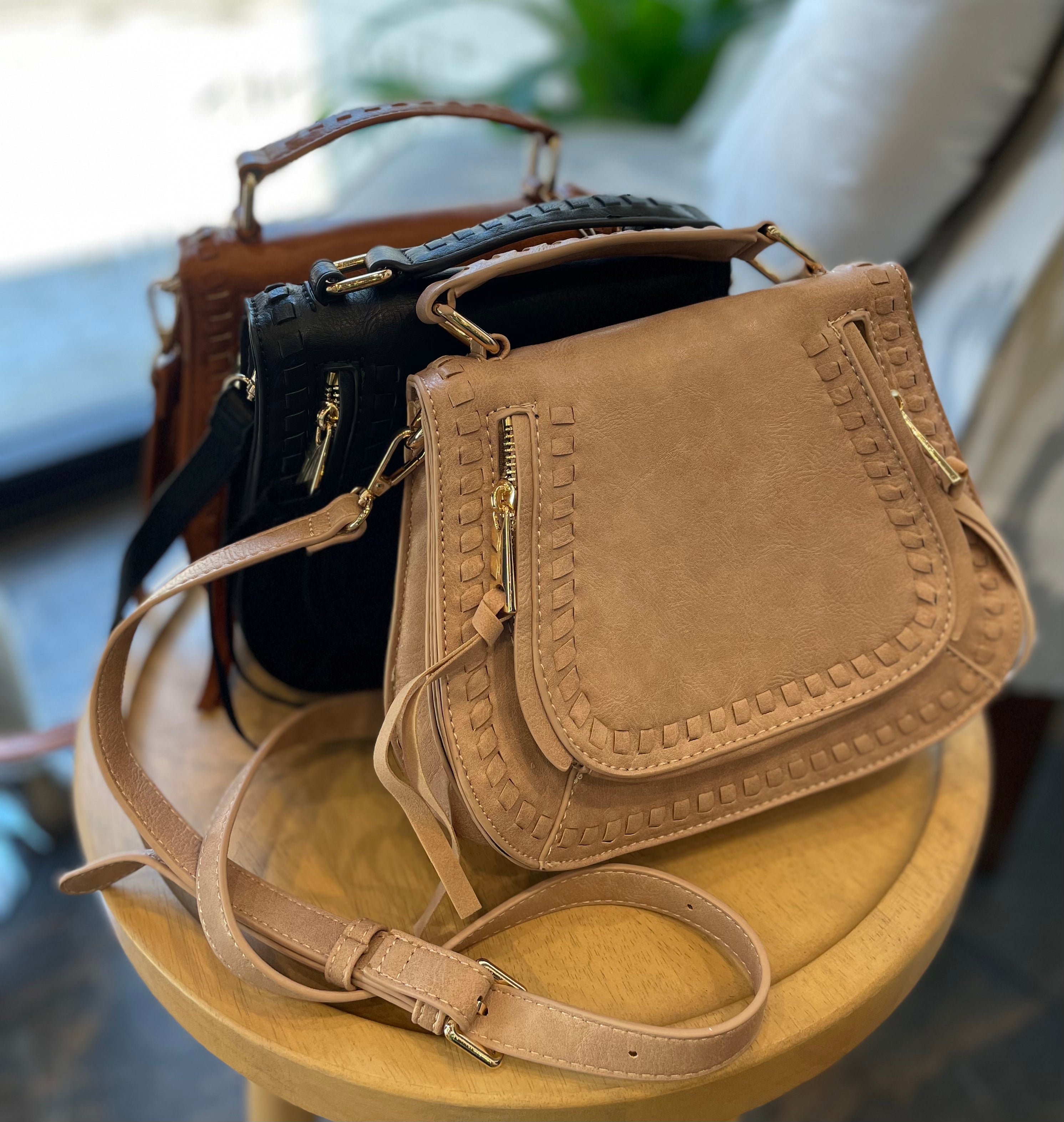 Khloe Faux Leather Crossbody-Handbags-ultimatehousebuyers-ultimatehousebuyers, Women's Fashion Boutique in Grinnell, Iowa