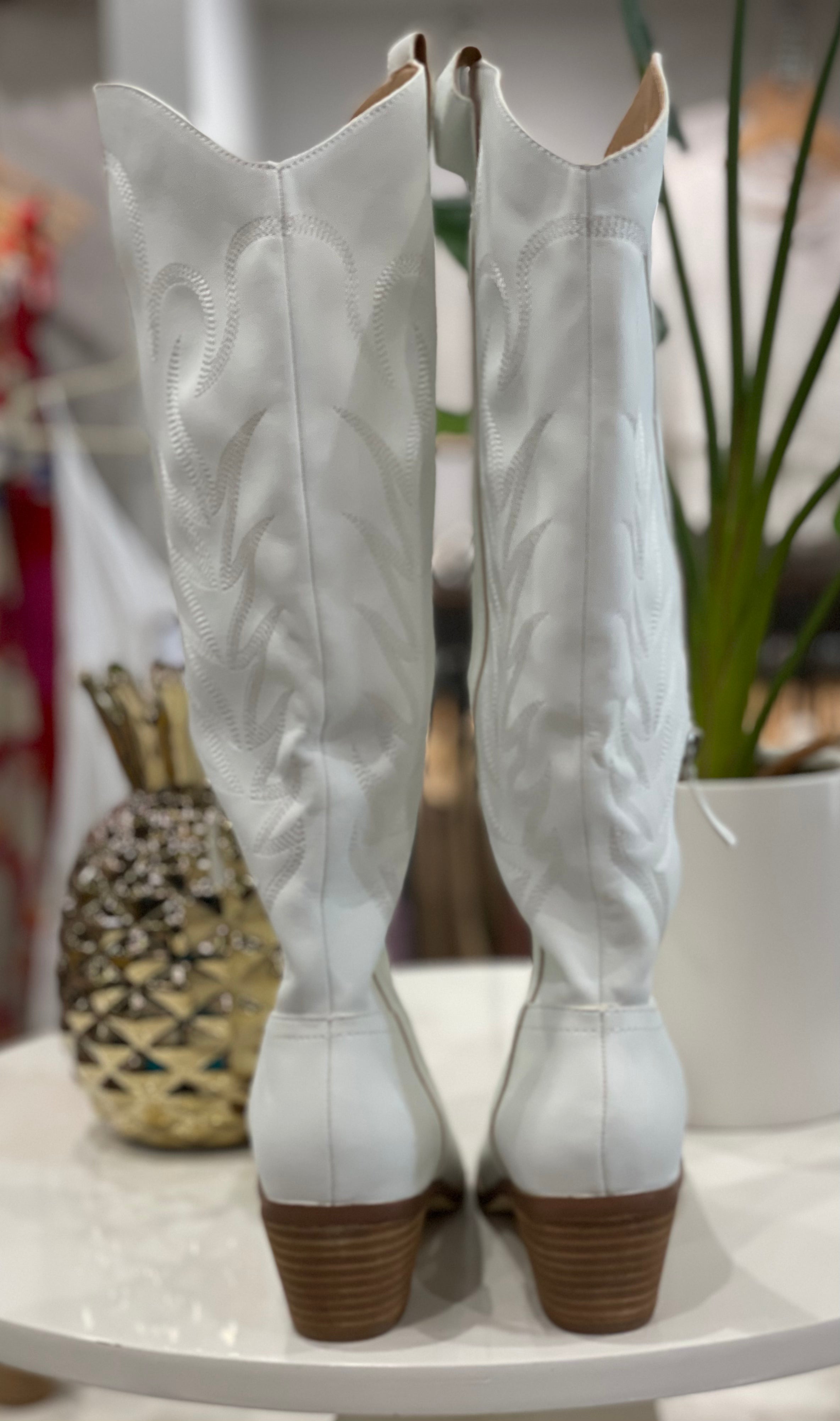 Nelly Western Boots- White-Boots-Miracle Miles- INLAY-ultimatehousebuyers, Women's Fashion Boutique in Grinnell, Iowa