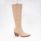 Faux Suede Knee High Boots- Taupe-Boots-Ccocci - Birkin-ultimatehousebuyers, Women's Fashion Boutique in Grinnell, Iowa